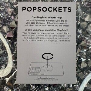 PopSockets MagSafe Adapter Ring - White Text on White Card